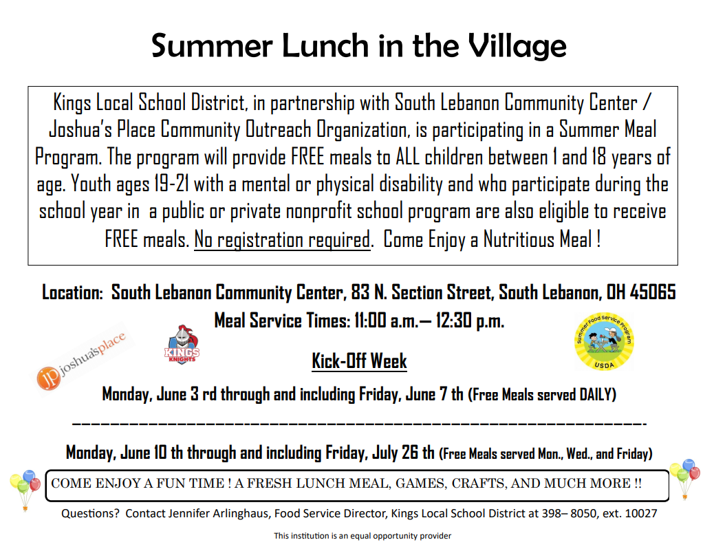 Summer Lunch Program graphic